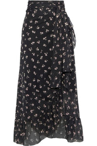 Lindie polka-dot sequined silk-chiffon skirt