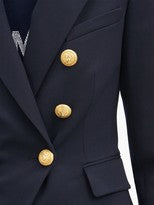 Double-breasted Wool-twill Blazer - Navy