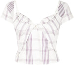Load image into Gallery viewer, Check-Pattern Short-Sleeve Blouse top

