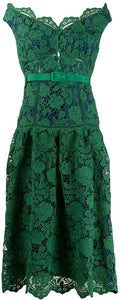 Off-The-Shoulder Lace Midi Dress