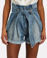 Load image into Gallery viewer, Vintage Stone Denim Paperbag Shorts
